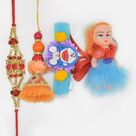 Nice Looking Bhaiya Bhabhi Rakhis Set with 2 Kids Rakhi for Girl and Boy Set of 4