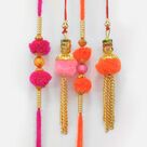 Amazing Looking Set of Unique Rakhis for 2 Brothers and 2 Bhabhi 