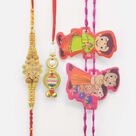 Attractive Pair of Bhaiya Bhabhi Rakhis with Chota Bheem Character Kids Rakhi