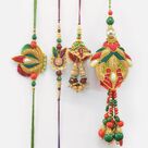 Set of 2 Amazing Looking Colorful Bhaiya Bhabhi Rakhis Total 4 Rakhis Set