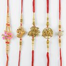 Pyare Krishna Ji in Golden Rakhi Set of 5