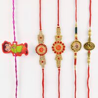 Divine Shree Krishna Ji and Chhota Bheem Rakhi Set of 5