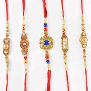 Delightful Beads and Pearl Rakhi Set of 5