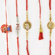 Mario Kids Rakhi with Awesomely Designed Diamond Rakhi Set of 5
