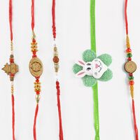 Celestial Sandalwood Rakhi and Rabit Rakhi for Kids and Family