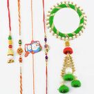 Pleasing Lumba with Rakhis Set of Five