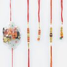 2 Bhaiya Bhabhi Rakhi Set With 1 Ganesha Kid Rakhi 