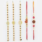 3 Magnificent Rakhi Bracelets with 1 Radraksh and 1 Veera Rakhi 