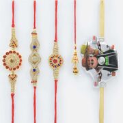 3 Jewel Brother Rakhi with 1 Lumba and 1 Motu Patlu Kid Rakhi