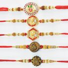 Lord Ganesha Special Mauli Rakhis Set of Beaded Unqieu Pattern Mauli Rakhis