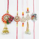 Triangle and Round Shape Bhaiya Bhabhi New Pattern Rakhis with Motu Patlu Kid Rakhi