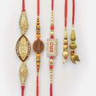 Brother and Bro Written 3 Beautiful Brother and Amazing 2 Bhabhi Rakhis Set of 5