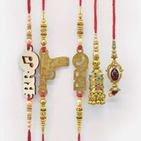 Newly Designed Modern Stylish Bro and PubG Brother Rakhis with 2 Lumba Rakhi Set of 5