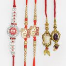 Bro and Sacred Om Written Stunning Looking Rakhi with 2 Pleasant Lumba Rakhi