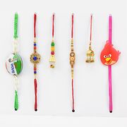 Amazing Perl Brother Rakhis with 2 Lumba and Kid Rakhi Set of 6 Rakis