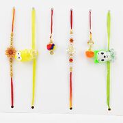 Family Set of 2 Lumba 2 Brother and 2 Kid Rakhi Set of 6