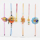2 Bhaiya Bhabhi Rakhi Pair with 2 kids Rakhi set of 6