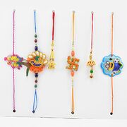 2 Bhaiya Bhabhi Rakhi Pair with 2 kids Rakhi set of 6