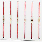 Simple Looking Stunning Set of 6 Jewel Rakhi for Brother