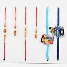 2 Bhaiya Bhabhi Rakhi Pair with 2 Kids Rakhi Set of 6 Rakhis