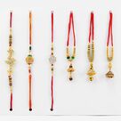 Auspicious 3 Brother Rakhi with 3 Bhabhi Lumba Rakhi.