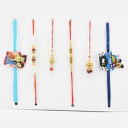 Set of Togetherness for 2 Brother 2 Bhabhi and 2 Kids Rakhis.
