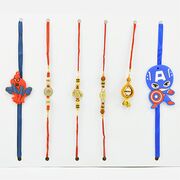 Spider Man and Captain America Kids Rakhi with 3 Brother and a Lumba Rakhi.