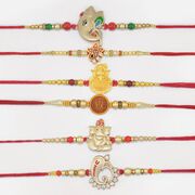 Shri Ganesha Special Sacred 6 Brother Beautiful Set of Rakhis 