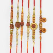 Rudraksha Special Divne Amazing Mauli Thread 6 Brother Rakhis Set