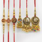 Shri Ganesha Om and Sandalwood Pattern 3 Brother with Stylish Rich Lumba 3 Rakhis