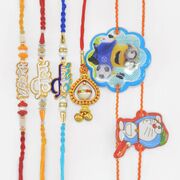 3 Veera Written Amazing Beautiful Brother Rakhis with 1 Lumba and 2 Cartoon Character Rakhis