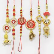 Set of 3 Pair of Amazing Looking Stunning Flowerish Bhaiya Bhabhi Rakhis