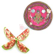 Pink Zardosi Pooja Thali with Kaju Tarbooj