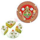 Zari Worked Pooja Thali with Kaju Diamond Cake