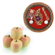 Zari Zigzag Pooja Thali Kaju Apple