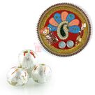 Pearl Leaf Pooja Thali with Kaju Laddu