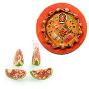 Paper Meshi Ganesha Pooja Thali with Kaju Tarbooj