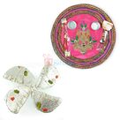 Pink Zari Pooja Thali with Kaju Gujia