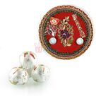 Rose Flower Diamond Pooja Thali with Kaju Laddu