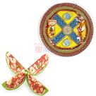 Pearl Diamond Pooja Thali with Kaju Tarbooj