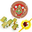 Pooja Thali Spidermen Rakhi with Kaju Diamond Cake