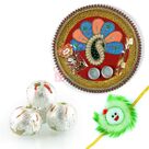 Kaju Laddu Rakhi Pooja Thali Hamper with Kids Rakhi