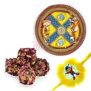Kaju Rose Laddu with Pooja Thali and Kids Rakhi Hamper