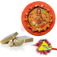 Kaju Katli Rakhi Pooja Thali Kids Rakhi Hamper