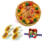 Kaju Raj Bahar Pooja Thali with Kids Rakhi