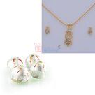 Golden Diamond Jewelry Set with Kaju Laddu