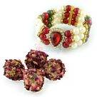 Beautiful Pearl Diamond Bracelet with Kaju Rose Laddu