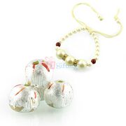 Beautiful Pearl Diamond Ring Bracelet with Sweet Gift