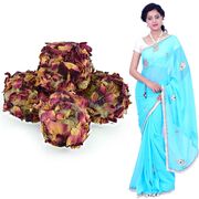 Border Bunti Saree with Kaju Rose Laddu