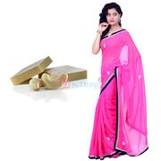 Beautiful Border Bunti Saree with Kaju Katli
